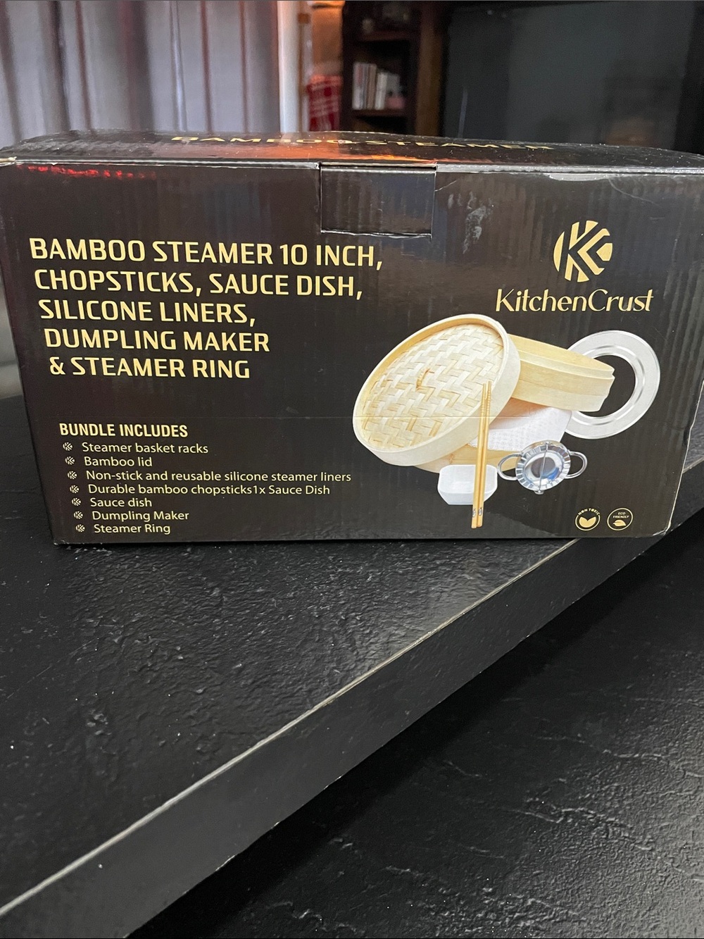 Kitchen Crust New Bamboo Steamer 10 Inch Set - Contents in original packaging.